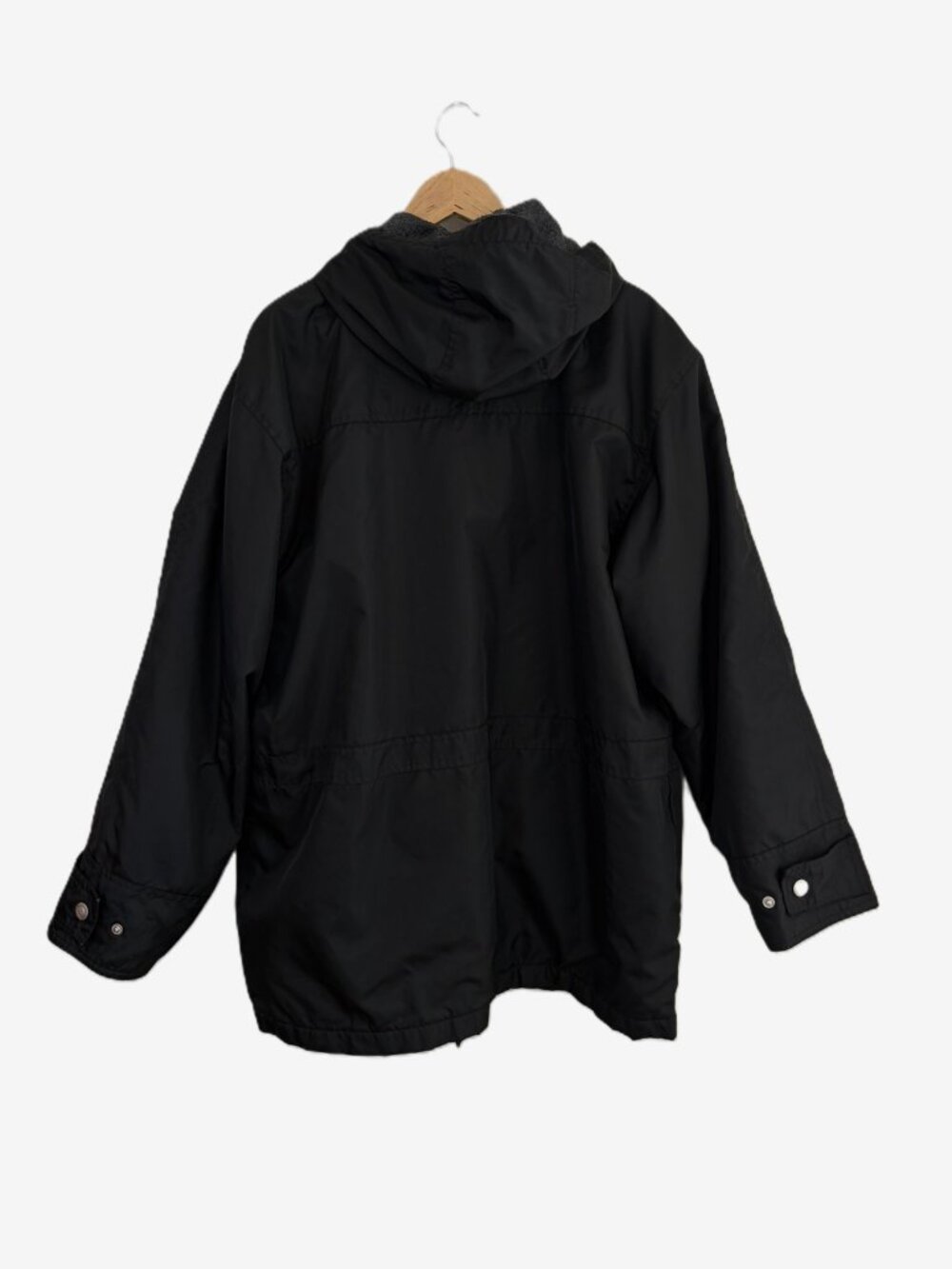 Vintage Eagles Ridge Outfitters Men's Black Hooded Utility Coat Jacket L‎ Fleece - Picture 3 of 16